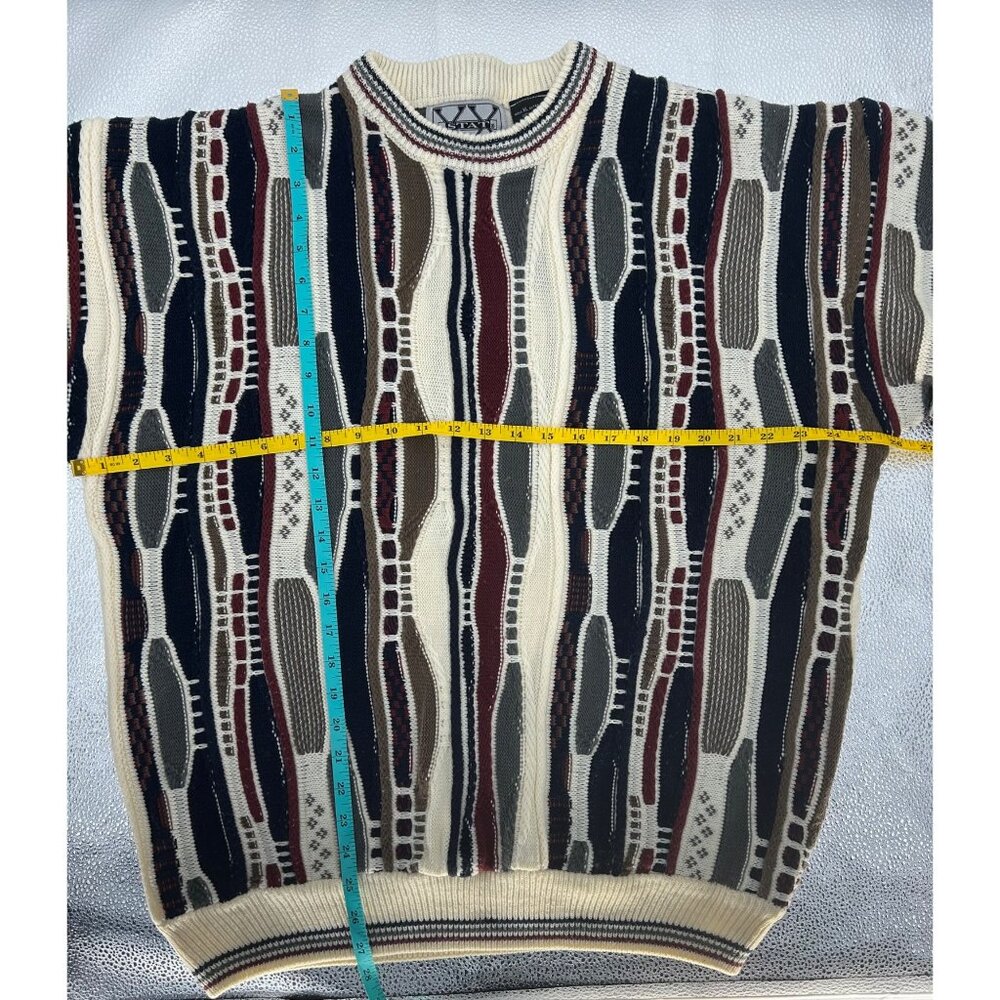 Vintage 90’s Mens XL Coogi-STYLE 3D Knit Sweater Biggie Cosby Y2K Hip Hop - Picture 7 of 7